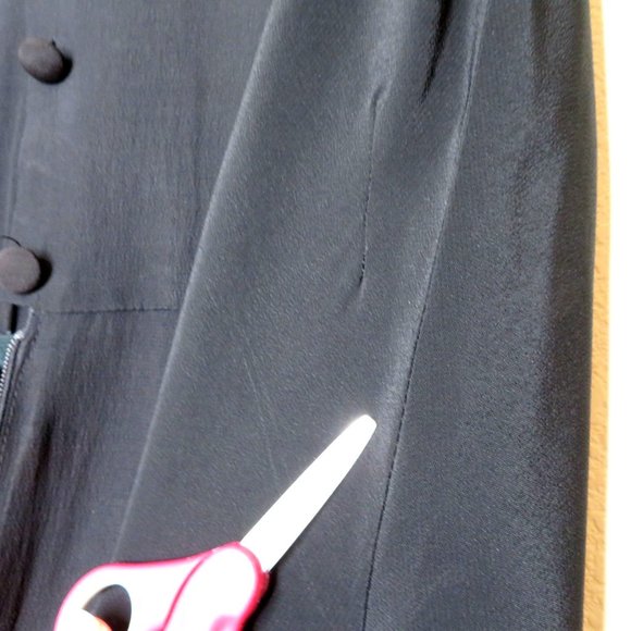 Vintage 80s Jolie Madame One Piece Jumpsuit XS Black Zip Button Pockets Blouson - Picture 8 of 16